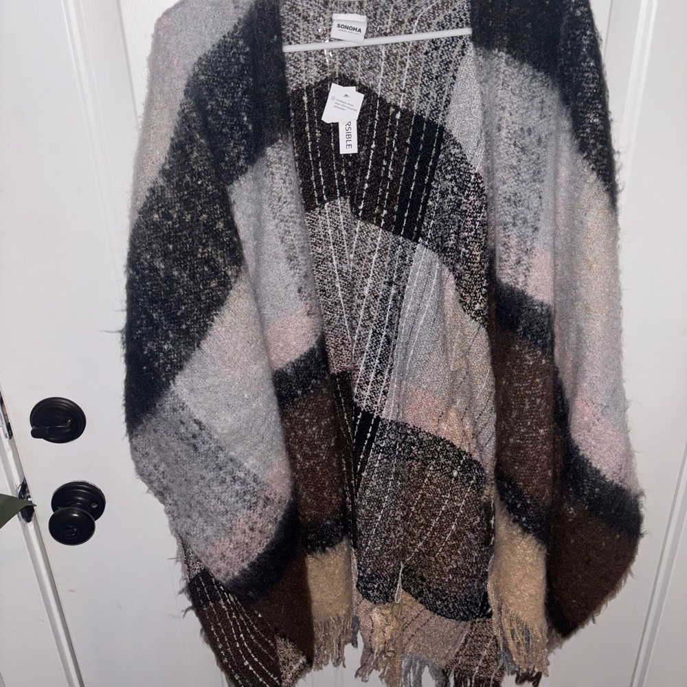 Sonoma Textured Knit Shawl in Earth Tones